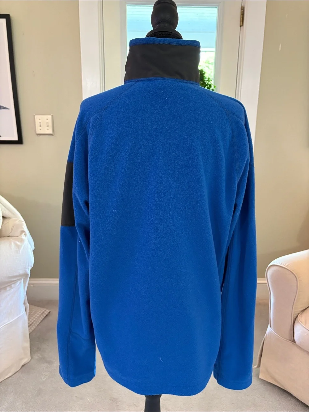 The North Face Blue Quarter-Zip Fleece Pullover with Sleeve Pocket